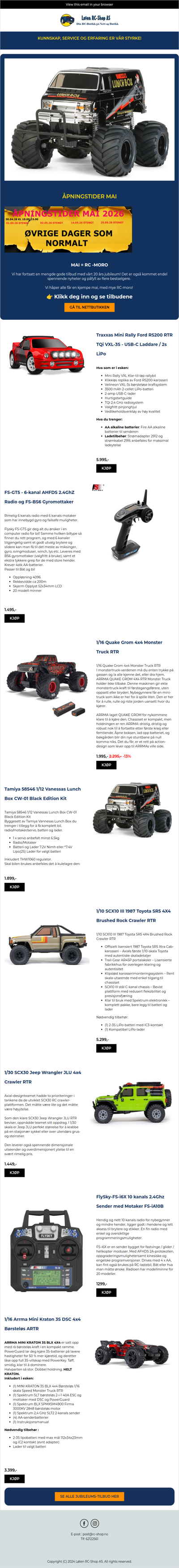 Mai er RC-måneden, sjekk nyheter og tilbudsvarer 🤩