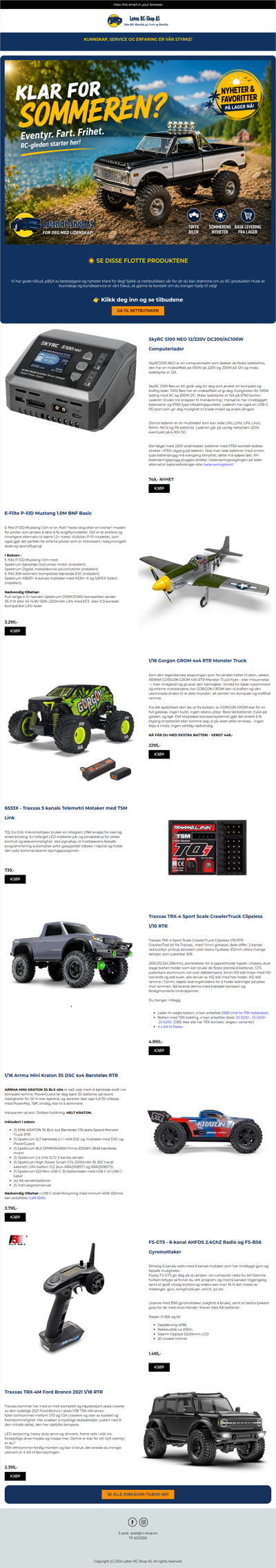Sjekk de beste sommertilbudene hos RC-SHOP.NO
