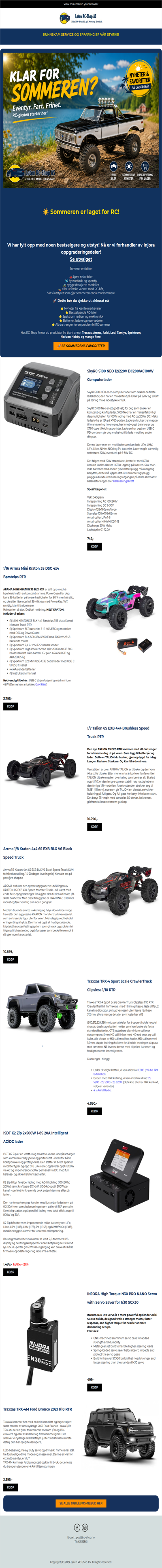 Påfyll og nyheter hos RC-SHOP.NO 😃