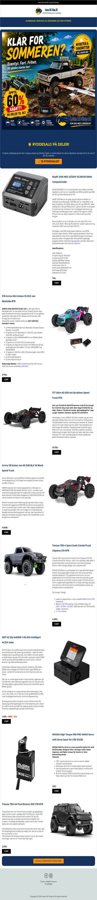Ryddesalg hos RC-SHOP.NO 😃