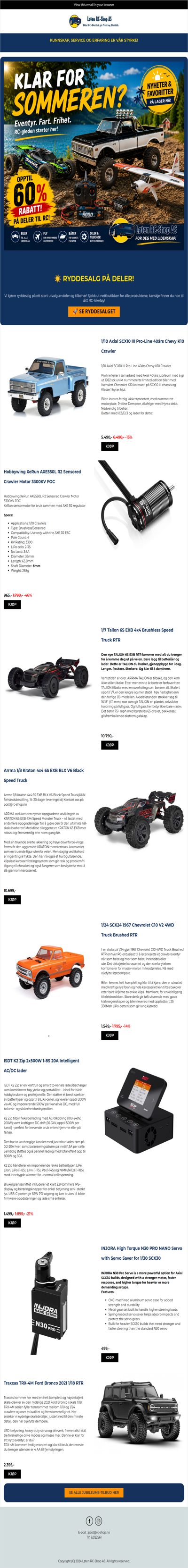 Har du sett ryddesalget hos RC-SHOP.NO 😃