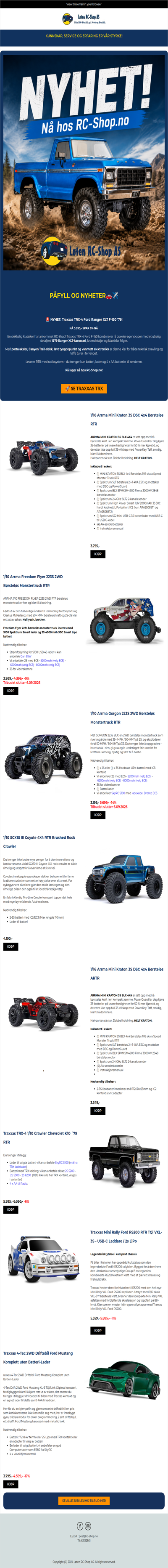 Flere bestselgere tilbake på lager + nyheter 🏎️🤩