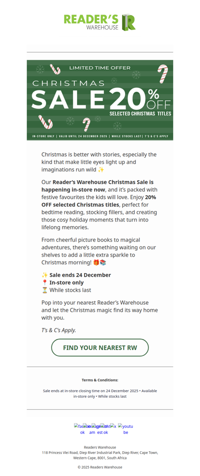 Let the Christmas magic begin 🎄 20% OFF in-store