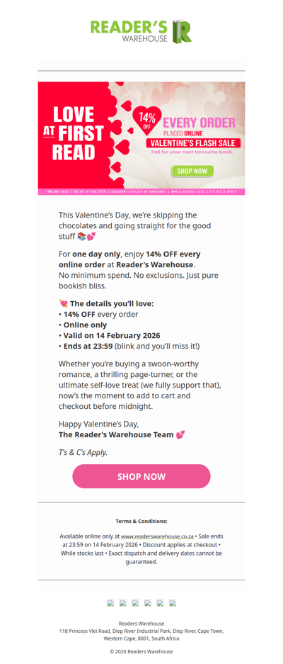 Fall in Love with 14% OFF 💘 Valentine’s Day Only!