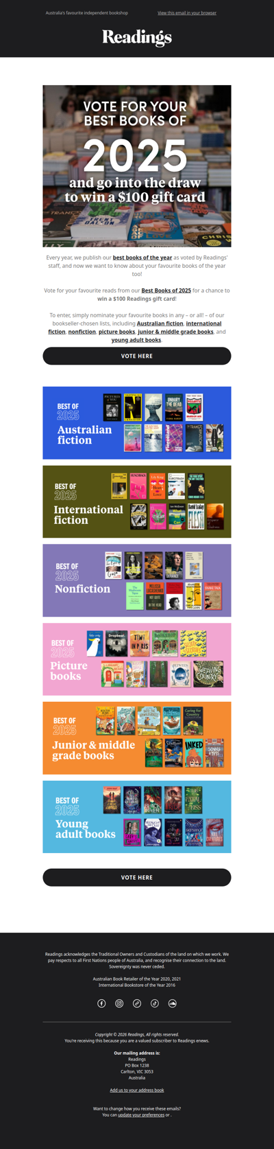 Vote for the best books of 2025