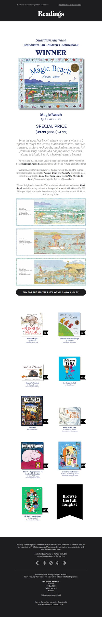 Special price on Australia's Best Children's Picture Book