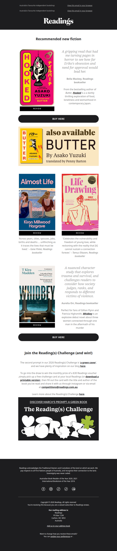 Recommended new fiction