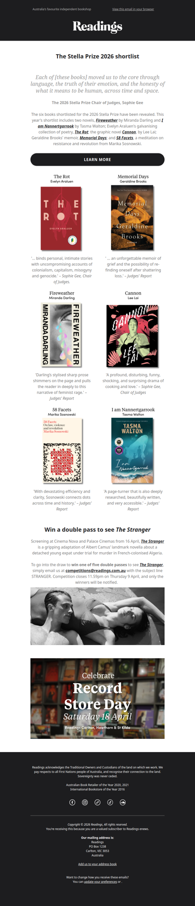 The Stella Prize 2026 Shortlist