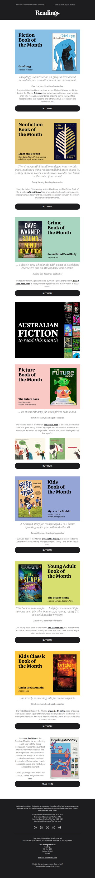 Our Books of the Month in April