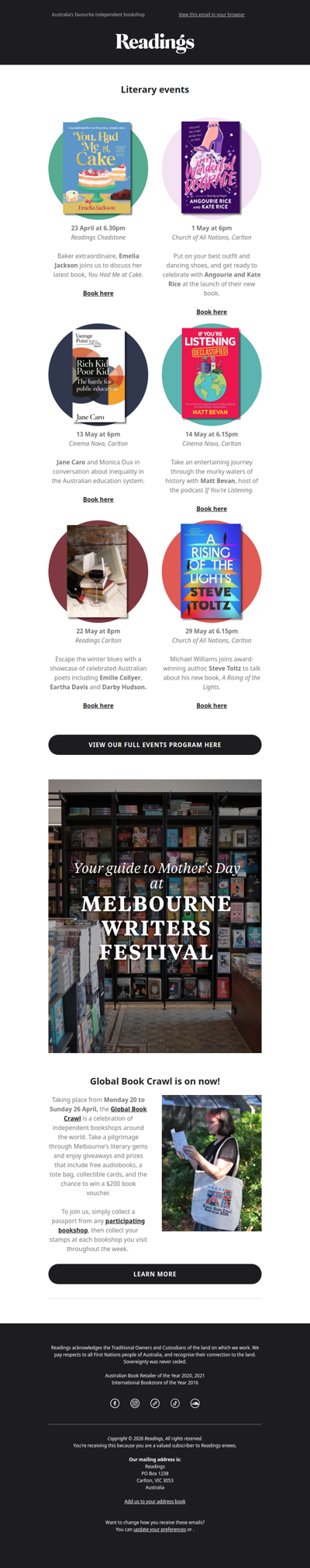 Literary events this month