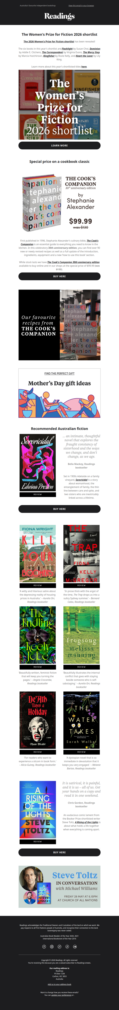 The Women's Prize for Fiction 2026 shortlist