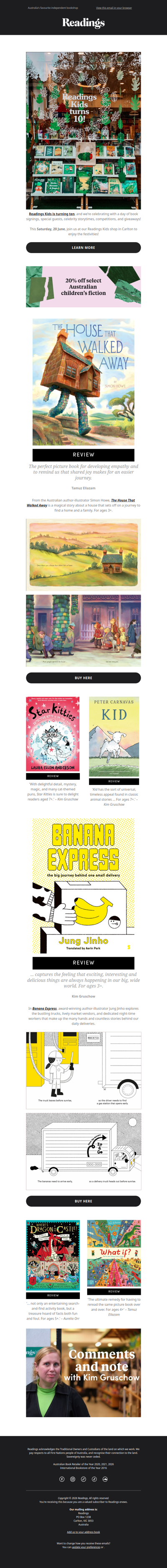 Celebrating ten years of Readings Kids