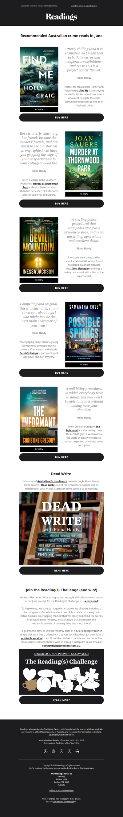 Great crime reads in June