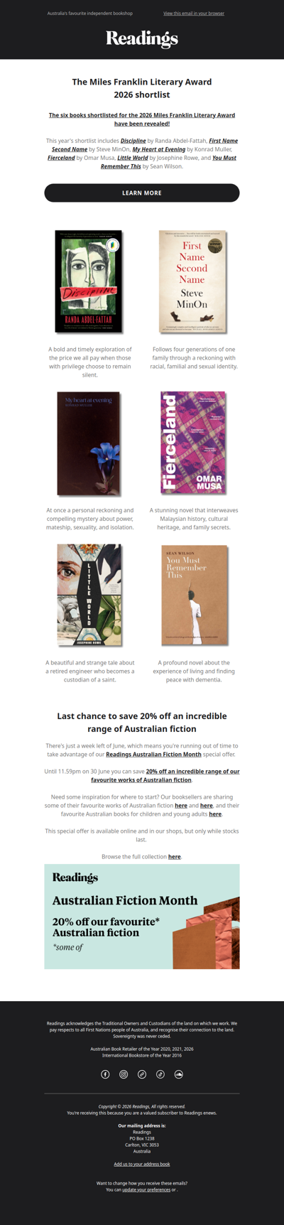 The Miles Franklin Literary Award 2026 shortlist is here!