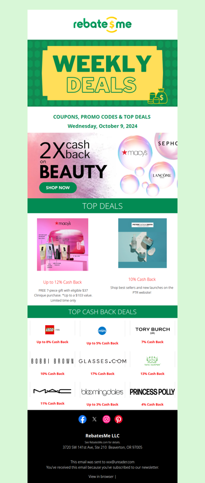 💕 Double Cash Back! Beauty Event!