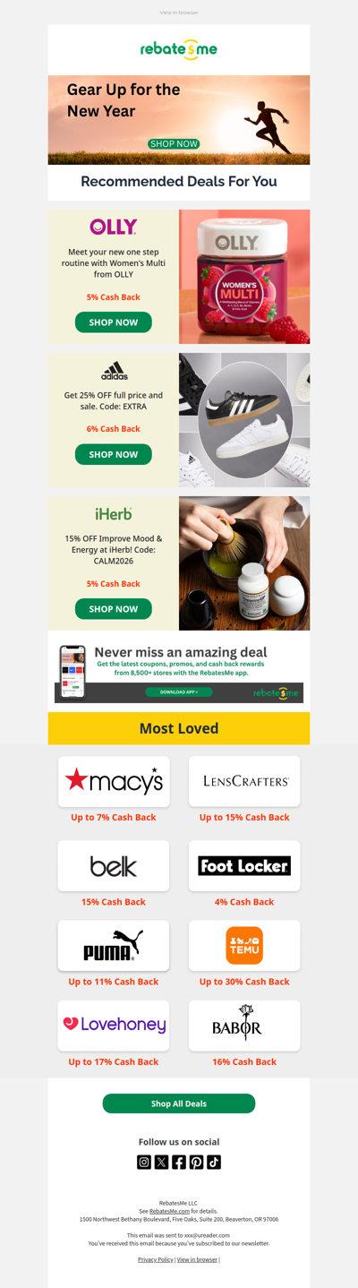 Cheers to a healthy New Year with cash back💫