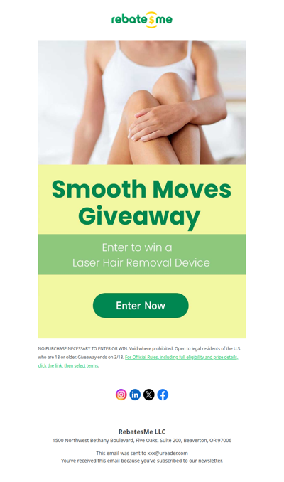 Win a laser hair removal device! 🎉