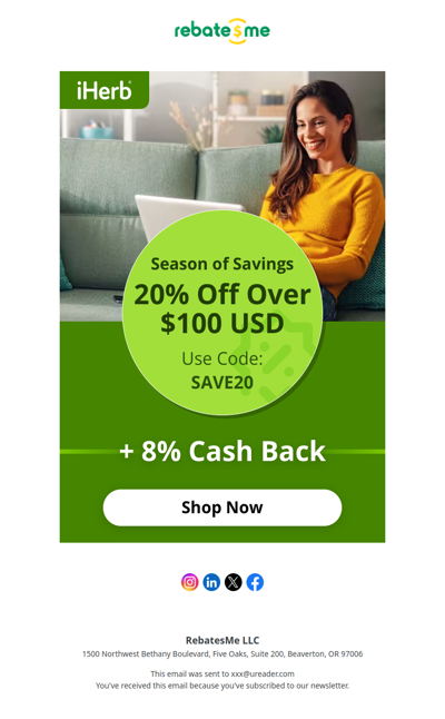 🎒Earn 8% Cash Back on iHerb