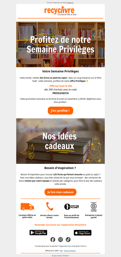 Votre offre Privilèges