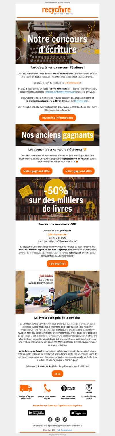 Participez à notre concours d'écriture !