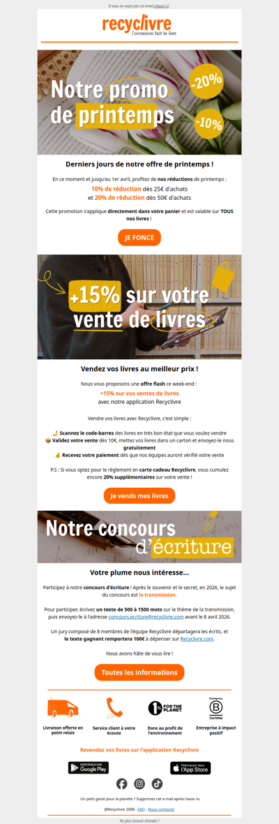 Promos sur TOUS nos livres d'occasion