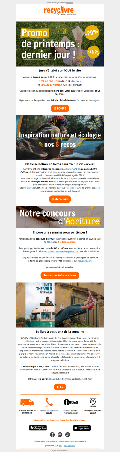 ⏳ Dernier jour de notre promo !