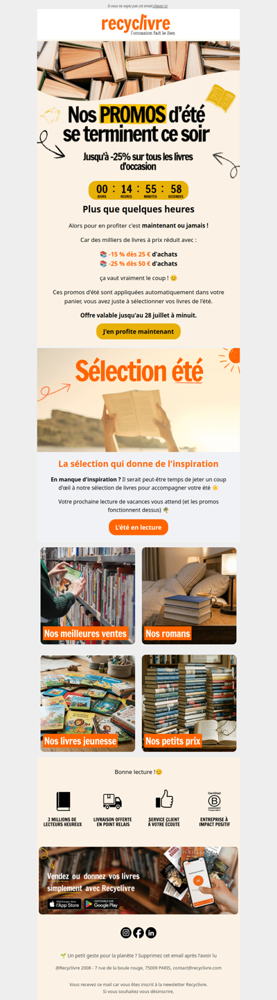 Dernier jour de nos promos d'été 🔴