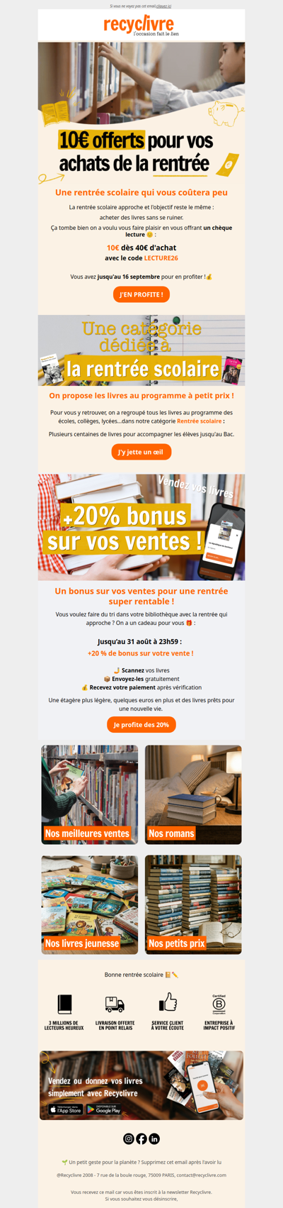 10 euros offerts pour vos achats scolaires 🎁