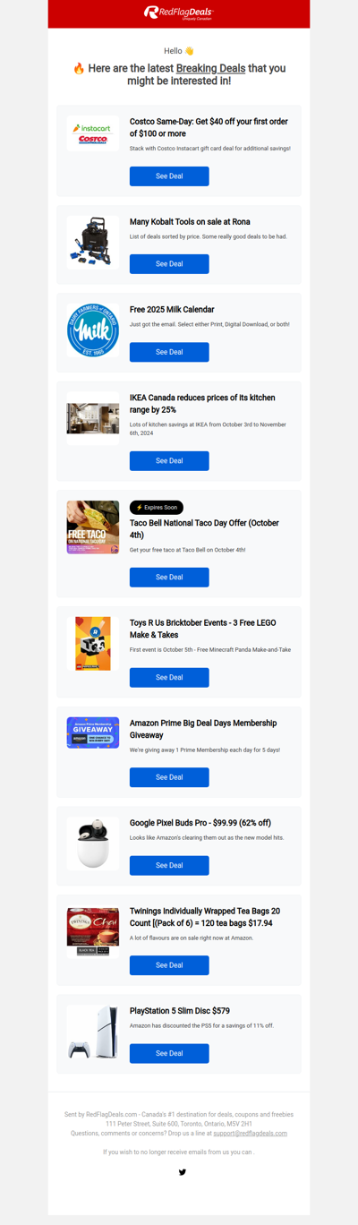 Free 2025 Milk Calendar, Costco Same-Day $40 off $100, Taco Bell Freebie, IKEA Kitchen Deals + More