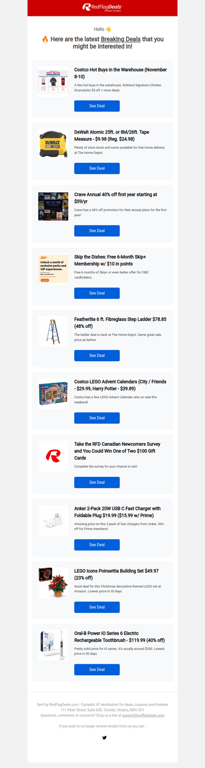 Costco Weekend Hot Buys, Home Depot Ladder & Tape Measure Deals, Free Skip the Dishes Membership, New LEGO Deals + More