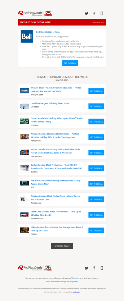 Black Friday Deals from Westjet, Up to 60% Off Crocs, Save Up to $1,100 at Nikon + more!