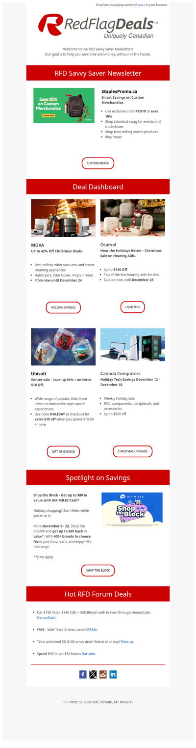 Savvy Savings from StaplesPromo.ca, Air Miles, MOVA, Ubisoft + more!