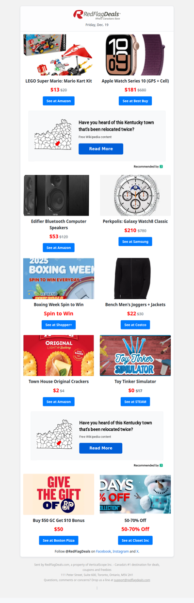 Friday Deal Finds from Boston Pizza, The Closet Inc, STEAM, Best Buy + more!