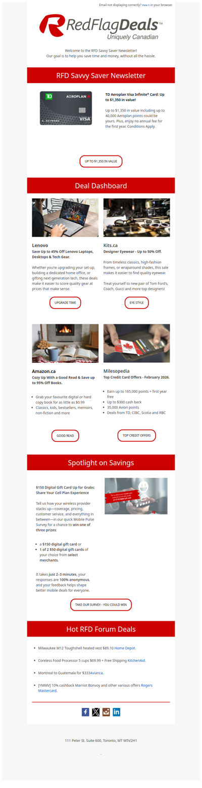 TD Aeroplan Visa Infinite* Card: Up to $1,350 in value!