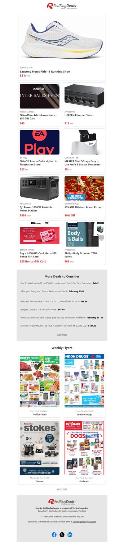 $100 Off Saucony Shoes at Sporting Life + more