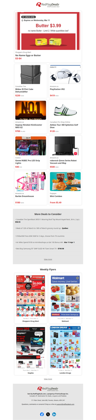 Expires Today - No Name Butter $3.99, Eggs $2.99 at Shoppers Drug Mart + more