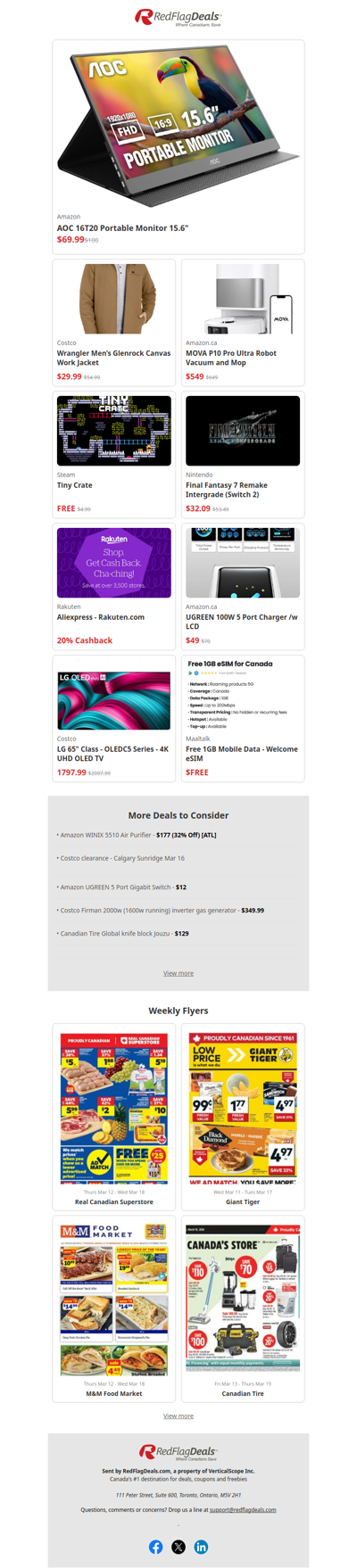 Free game on Steam, Free data eSim, & offers from Amazon, Costco, and Canadian Tire