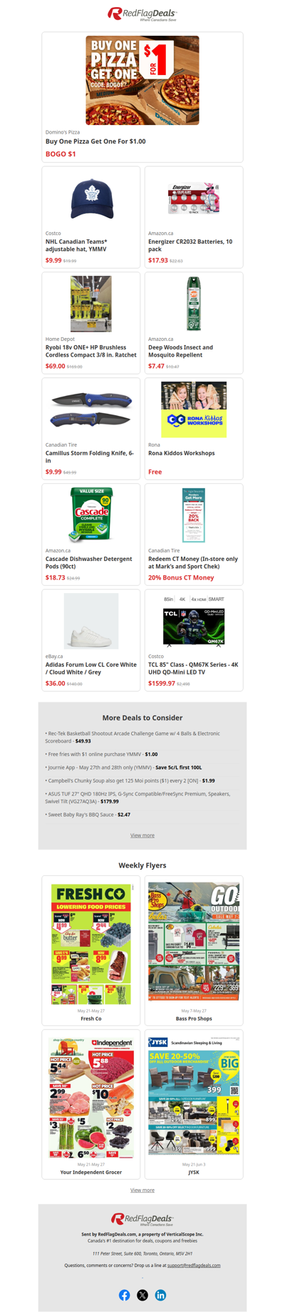 BOGO Pizza for $1, adidas Sneakers Under $40, 25% Off Dishwasher Tabs + more!
