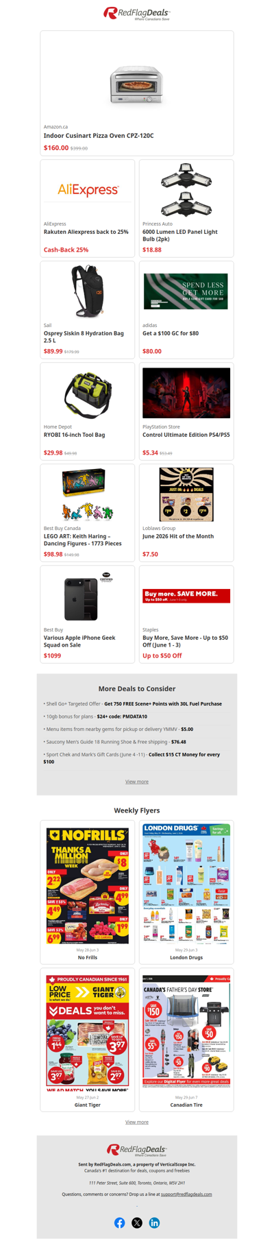 Best Deals to Kick Off June - 60% Off Pizza Oven, 25% Cash Back on Rakuten + more