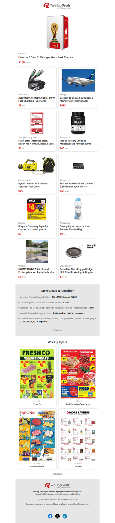 Top Forum Deals from Costco, WestJet, Amazon, + more