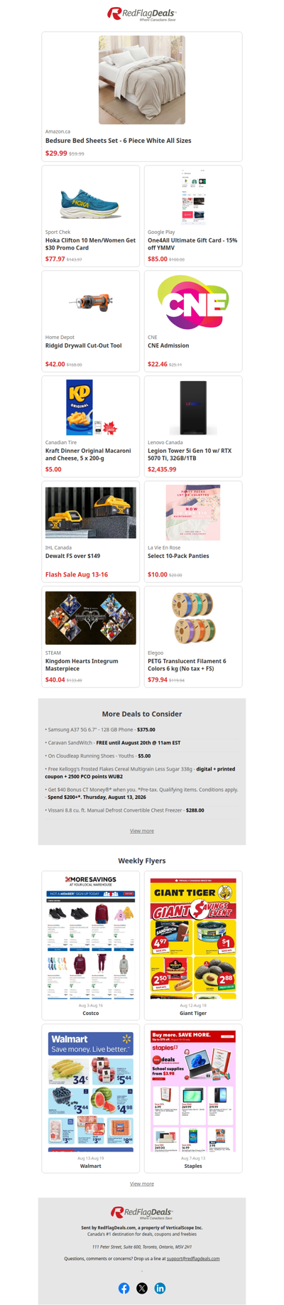75% Off Rigid Tools, 50% Off Bedsure Bedding, 45% Off Hoka Runners + more