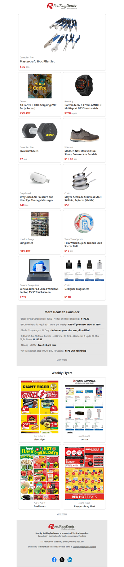 65% Off Mastercraft Plier Set, 50% Off Sunglasses at London Drugs, 25% Off Detour Coffee + more