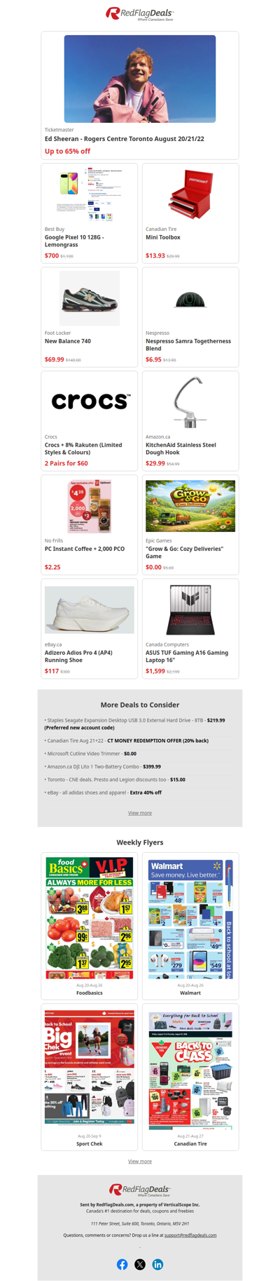 Up to 65% Off Ed Sheeran Tickets, Extra 40% Off adidas on eBay, 2 for $60 Crocs + more