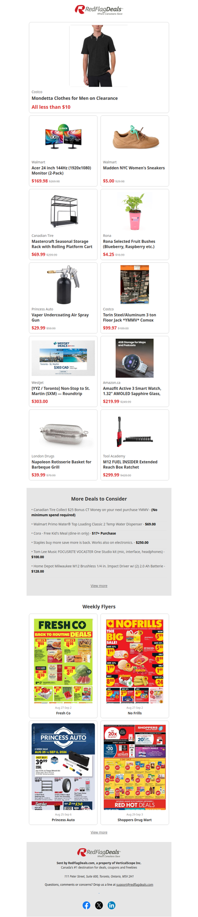 Major Price Drops on Clothing, Footwear, Tools, Flights + more