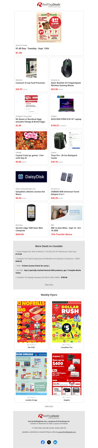 $1.49 Day At Save-On Foods, $2.99 Eggs at Shoppers, 60% Cuisinart Food Chopper + more