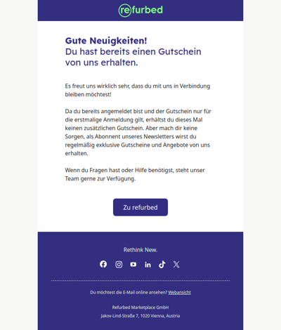 Oh je! Wir haben dich bereits an Bord