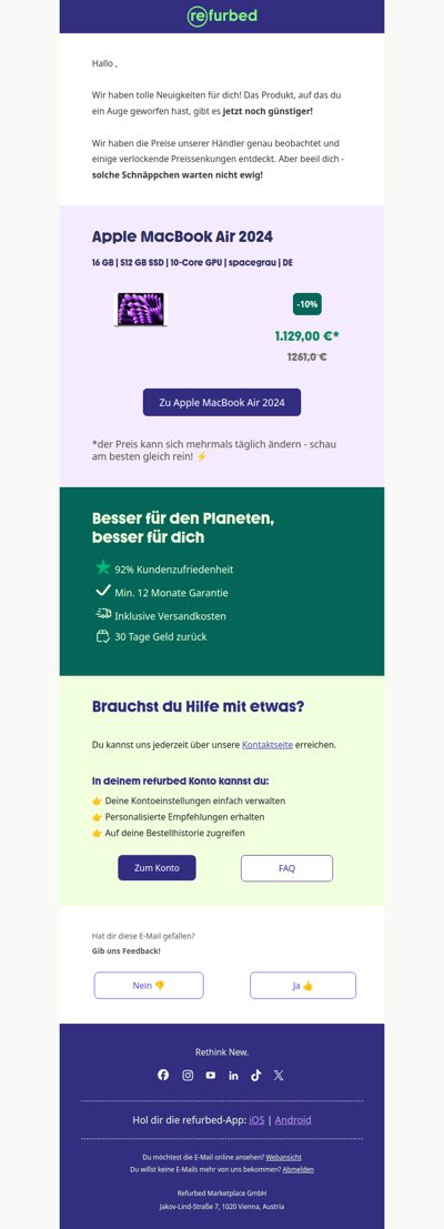 Dein Wunschprodukt ist jetzt günstiger!