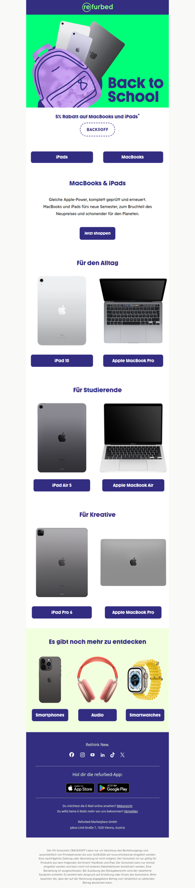 Schulstart? Hol dir Apple