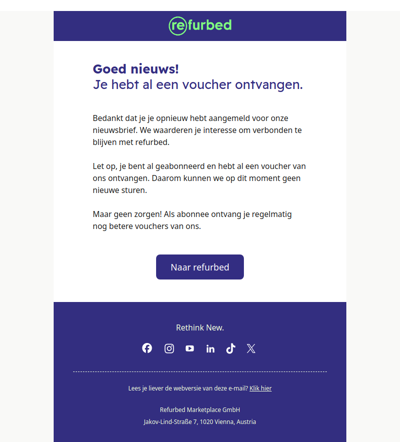 Oeps! Je zit al in onze nieuwsbriefclub