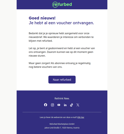 Oeps! Je zit al in onze nieuwsbriefclub